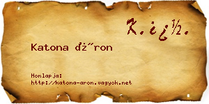 Katona Áron névjegykártya